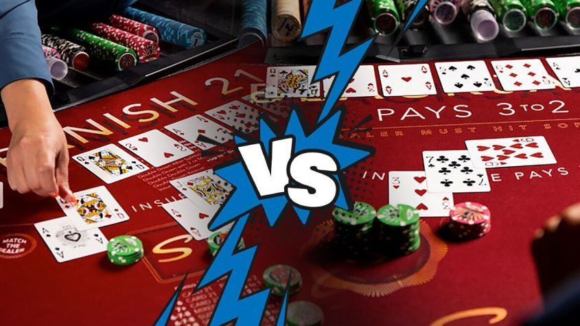 Spanish 21, Blackjack, Chips, Cards, VS